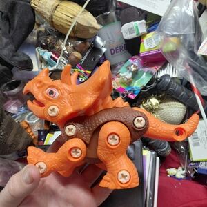 stem Orange and Brown Buildable Triceratops Toy